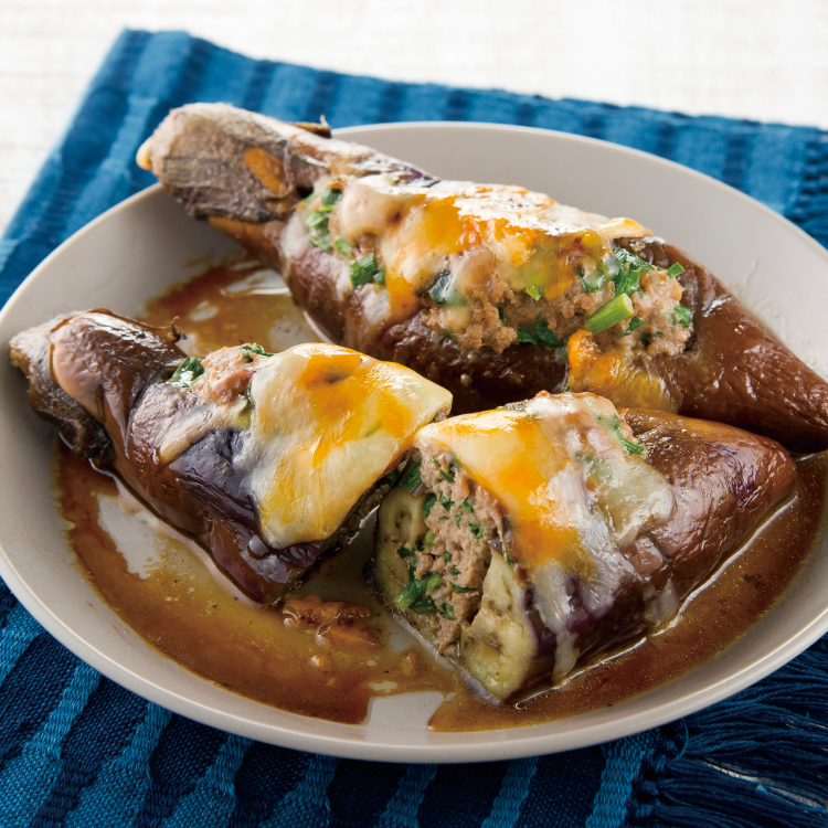 なすとＷチーズのとろっと肉詰め
