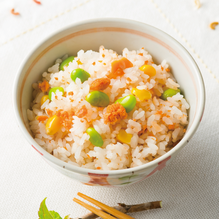 鮭フレーク＆とうもろこしの塩麹ご飯